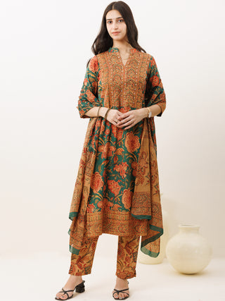 Rozana Afsana Set Of Kurta Pants Dupatta