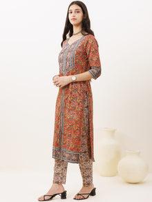 Rozana Siya Set Of Kurta Pants Kota Doria Dupatta