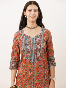 Rozana Siya Set Of Kurta Pants Kota Doria Dupatta