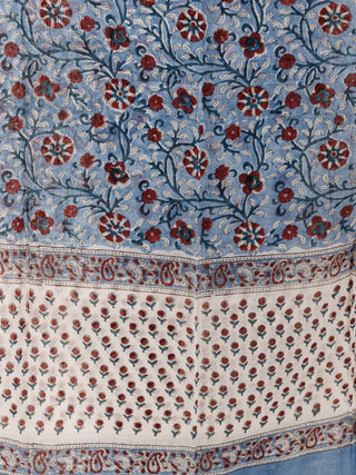 Hand Block Printed Cotton Fabric Per Meter - F001F2733