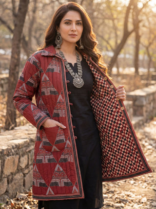 Shishir Zoha Ajrakh Quilted Reversible Jacket