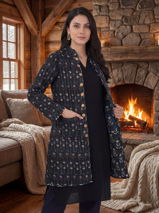 Shishir Jiyana Ajrakh Quilted Reversible Jacket