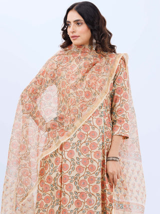 Aina Meher Set Of Kali Kurta Pants Dupatta