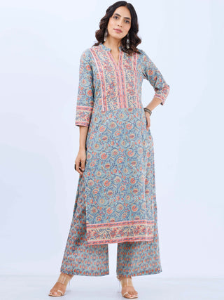 Aina Ruh Set Of Kurta Pants Kota Dupatta