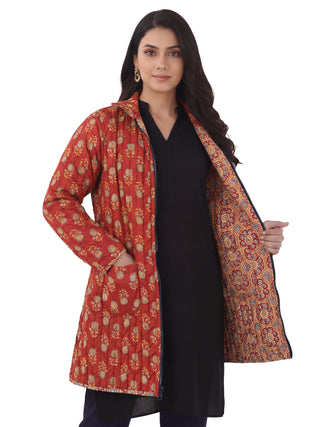 Shishir Ridha Ajrakh Quilted Reversible Jacket