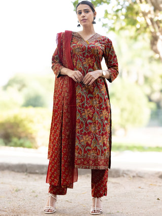 Roz Tania Set Of Kurta Pants Dupatta