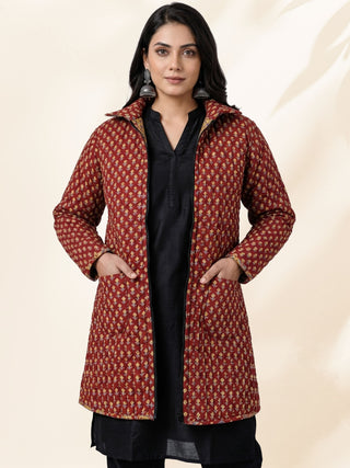 Shishir Jaanvi Ajrakh Quilted Reversible Jacket