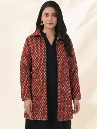 Shishir Jaanvi Ajrakh Quilted Reversible Jacket
