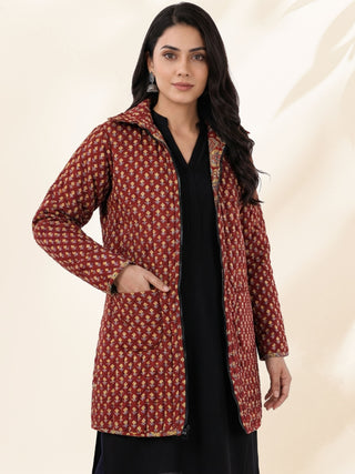Shishir Jaanvi Ajrakh Quilted Reversible Jacket