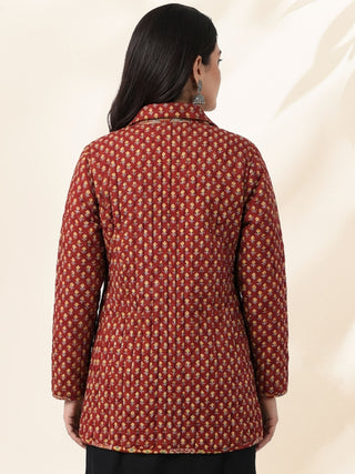 Shishir Jaanvi Ajrakh Quilted Reversible Jacket