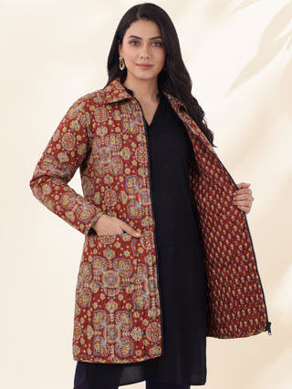Shishir Jaanvi Ajrakh Quilted Reversible Jacket