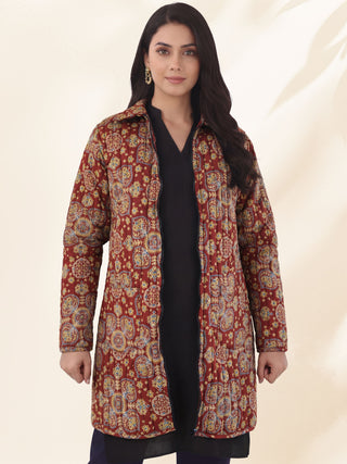 Shishir Jaanvi Ajrakh Quilted Reversible Jacket
