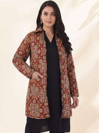 Shishir Jaanvi Ajrakh Quilted Reversible Jacket
