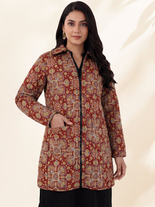 Shishir Jaanvi Ajrakh Quilted Reversible Jacket