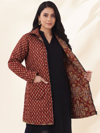 Shishir Jaanvi Ajrakh Quilted Reversible Jacket