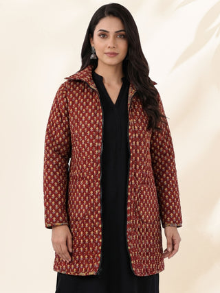 Shishir Jaanvi Ajrakh Quilted Reversible Jacket