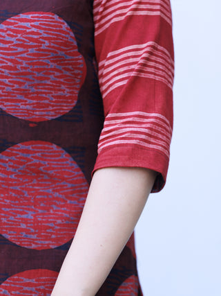 Ajrakh Tamana Set Of Kurta Pants Dupatta