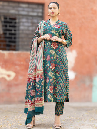 Roz Zia Set Of Kurta Pants Dupatta