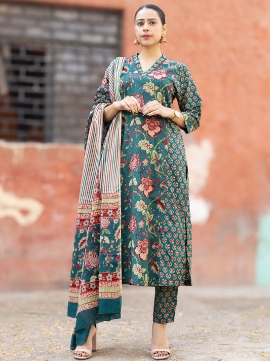 Roz Zia Set Of Kurta Pants Dupatta
