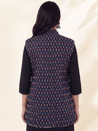 Shishir Kriti Ajrakh Quilted Reversible Sleeveless Jacket