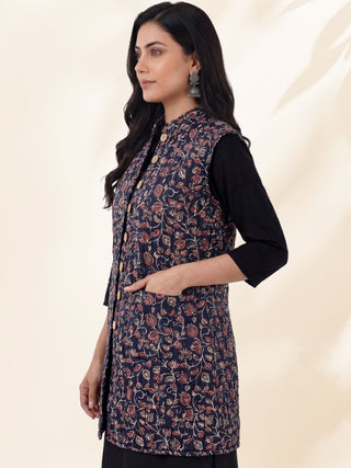 Shishir Kriti Ajrakh Quilted Reversible Sleeveless Jacket