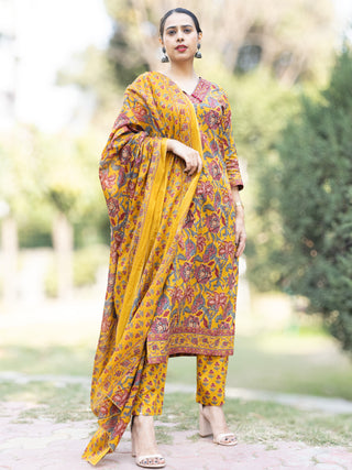 Roz Megha Set Of Kurta Pants Dupatta