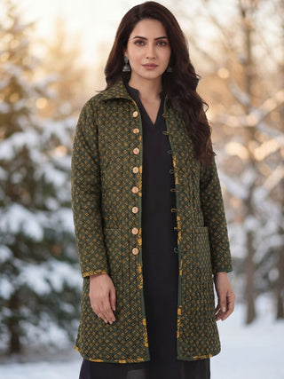 Shishir Nitya Ajrakh Quilted Reversible Jacket
