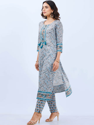 Aina Mohak Set Of Kurta Pants Kota Dupatta