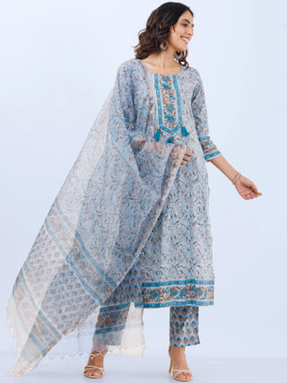 Aina Mohak Set Of Kurta Pants Kota Dupatta