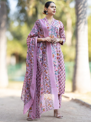 Roz Nidhi Set Of Kurta Pants Dupatta