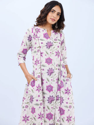 Aina Mehreen Set Of Kalidar Kurta Pants Dupatta