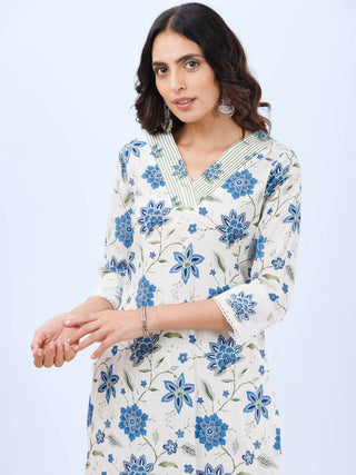 Hand Block Printed Cotton Fabric Per Meter - F001F2978