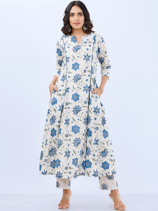 Aina Damini Set Of Kalidar Kurta Pants Dupatta