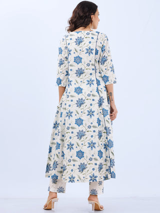 Aina Damini Set Of Kalidar Kurta Pants Dupatta