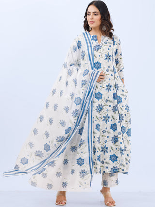 Aina Damini Set Of Kalidar Kurta Pants Dupatta
