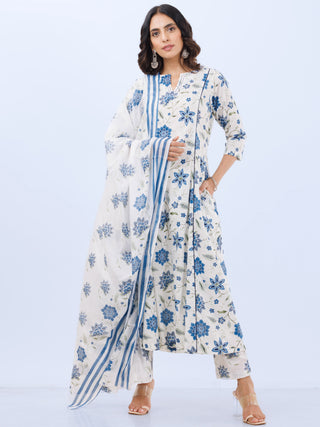 Aina Damini Set Of Kalidar Kurta Pants Dupatta