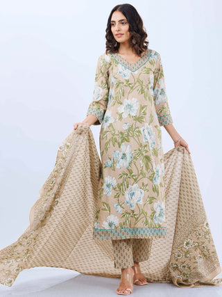 Aina Falak Set Of Kurta Pants Dupatta