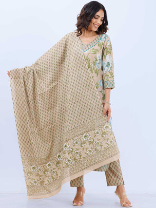 Aina Falak Set Of Kurta Pants Dupatta