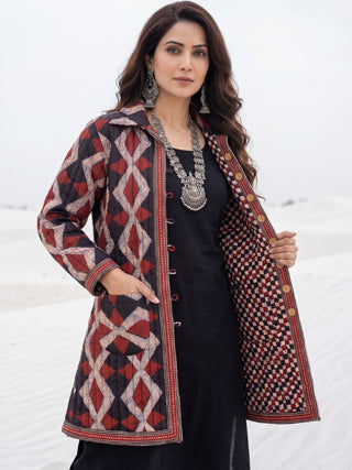 Shishir Jhilmil Ajrakh Quilted Reversible Jacket