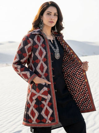 Shishir Jhilmil Ajrakh Quilted Reversible Jacket