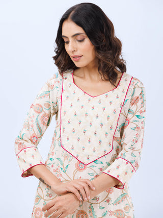 Hand Block Printed Cotton Fabric Per Meter - F001F2980