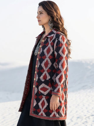 Shishir Jhilmil Ajrakh Quilted Reversible Jacket