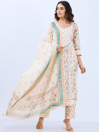 Aina Veena Set Of Kurta Pants Dupatta