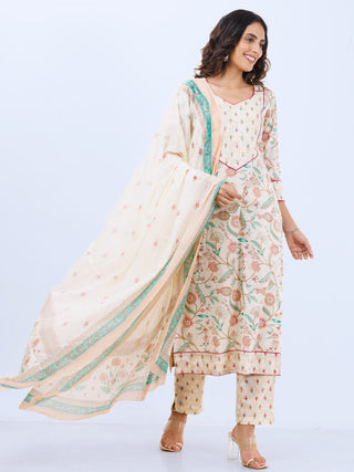 Aina Veena Set Of Kurta Pants Dupatta