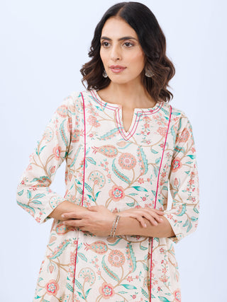 Aina Pooja Set Of Kalidar Kurta Pants Dupatta