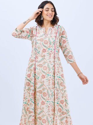 Aina Pooja Set Of Kalidar Kurta Pants Dupatta