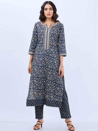 Aina Madhuri Set Of Kurta Pants Kota Dupatta