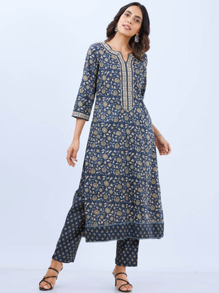 Aina Madhuri Set Of Kurta Pants Kota Dupatta