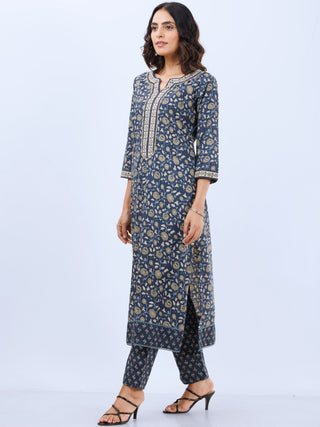 Aina Madhuri Set Of Kurta Pants Kota Dupatta