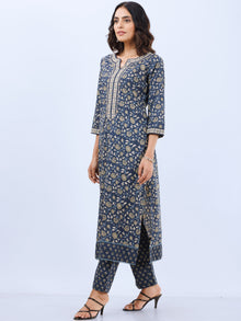 Aina Madhuri Set Of Kurta Pants Kota Dupatta